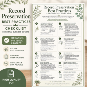 Small Business Records Checklist