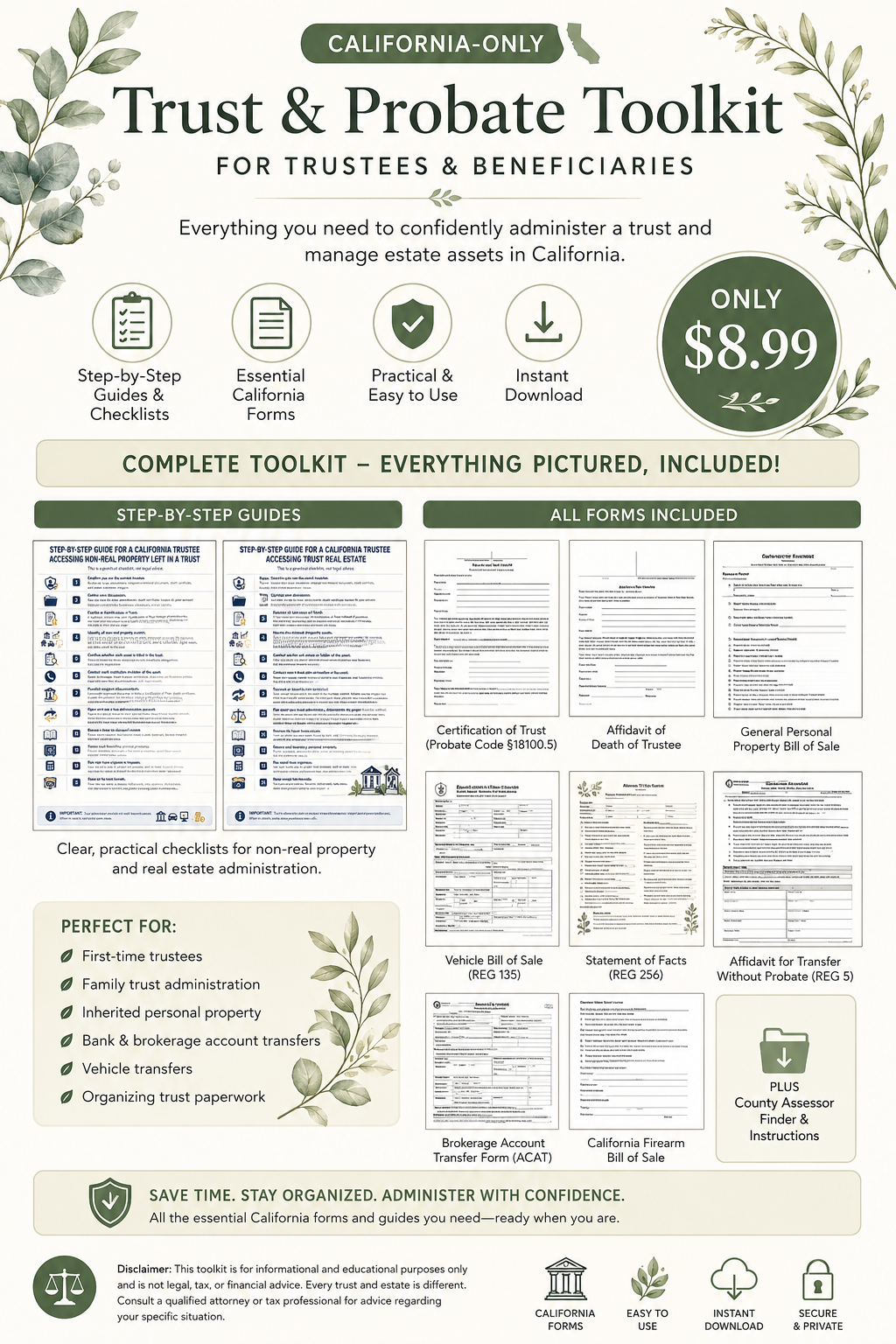 California-Only Trust & Probate Toolkit for Trustees & Beneficiaries